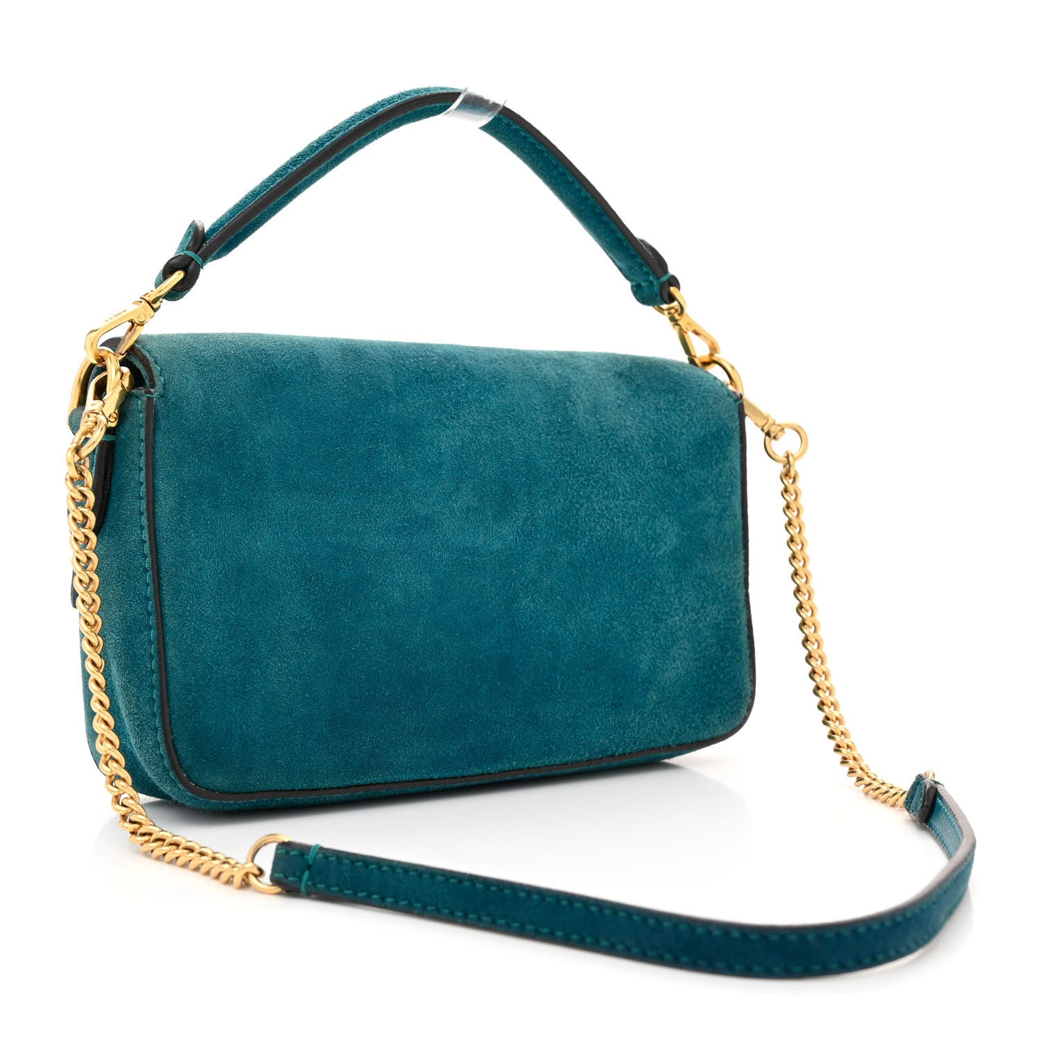 Fendi Chamois Mini Baguette Ottanio 3 of 14