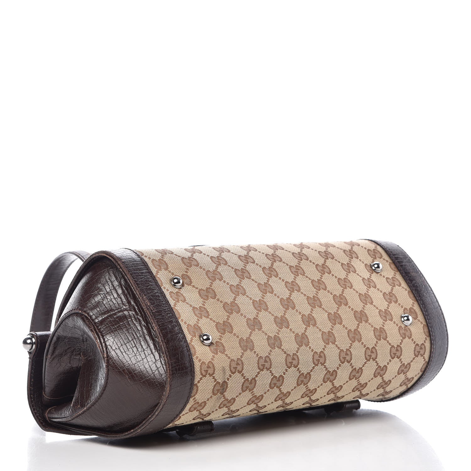 Gucci Monogram Bamboo Bullet Bag Dark Brown 4 of 19