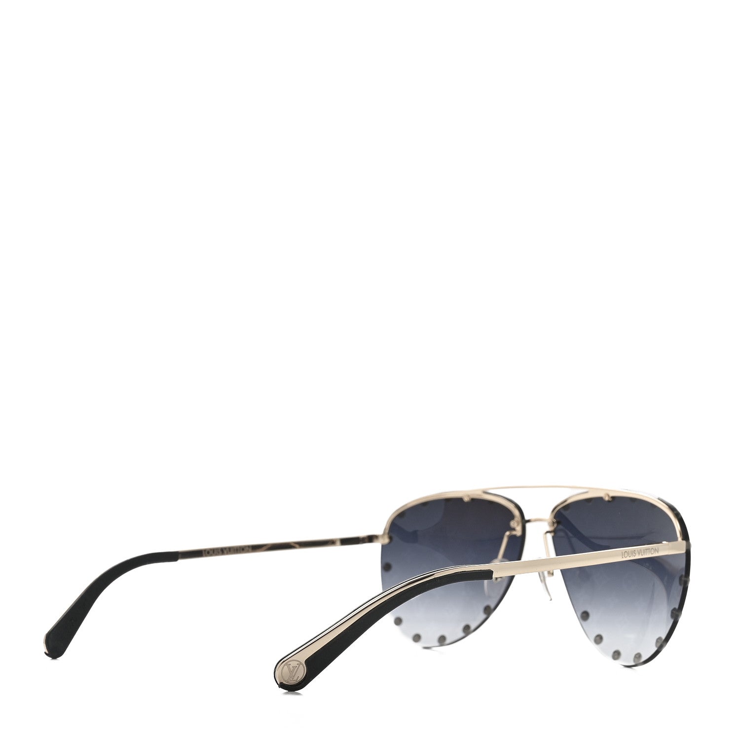 Louis Vuitton Metal Monogram The Party Aviator Gradient Sunglasses Z1397U Gold 4 of 8