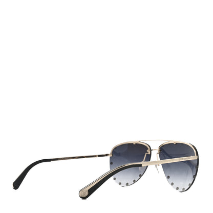 Louis Vuitton Metal Monogram The Party Aviator Gradient Sunglasses Z1397U Gold 4 of 8