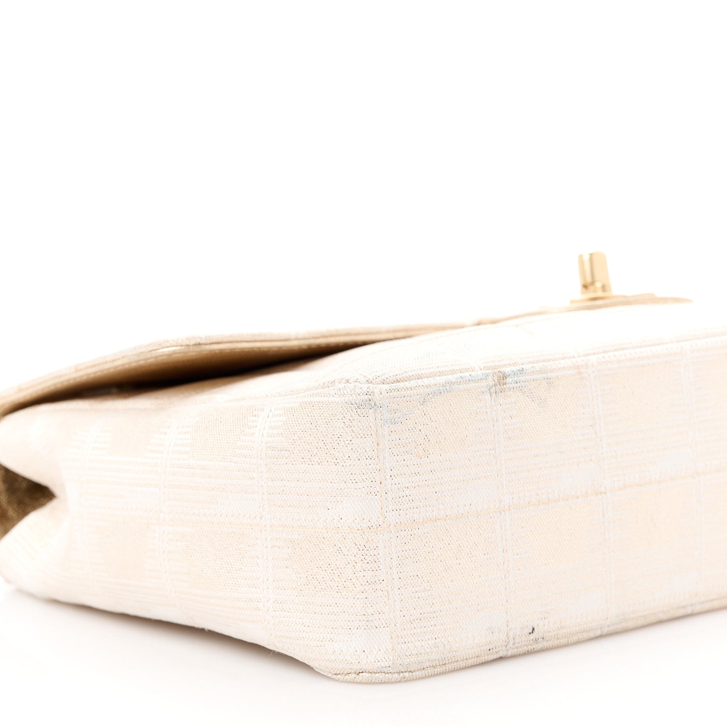 Metallic Nylon Medium Travel Flap Light Gold