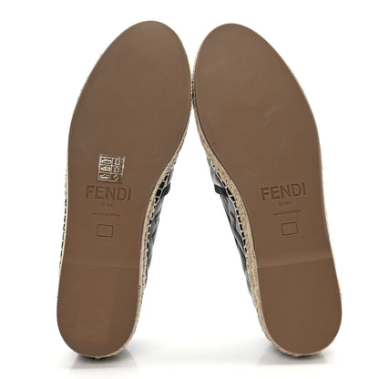 Fendi Nappa FF Embossed Espadrilles 39.5 Black 5 of 7