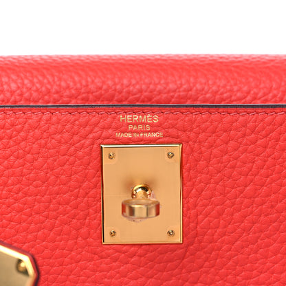 Hermes Taurillon Clemence Kelly Retourne 28 Rouge Pivoine 6 of 17