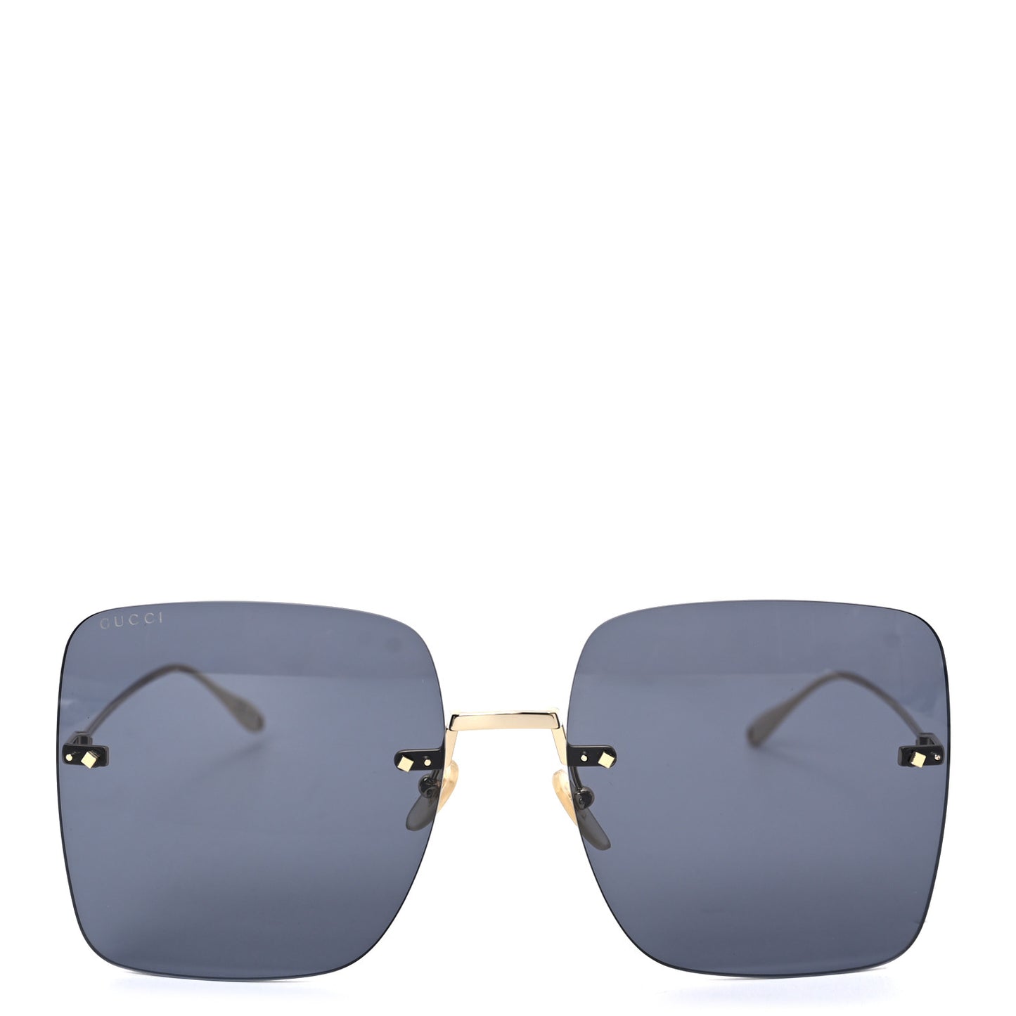 Metal Rimless Square Sunglasses GG1147S Black Gold