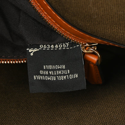 Fendi Canvas Vitello King FF Embroidered Baguette Amazzonia Cuoio 8 of 9