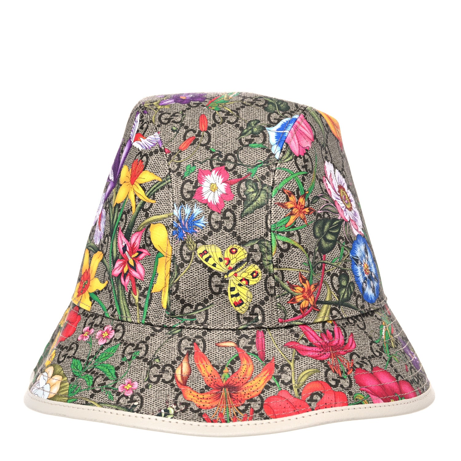 Gucci GG Supreme Monogram Flora Fedora Hat L White 4 of 8