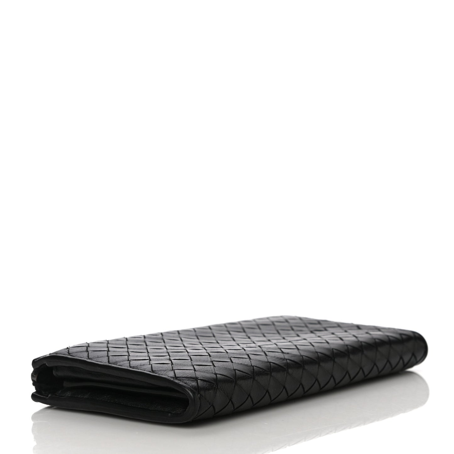Nappa Intrecciato Wristlet Zip Wallet Black