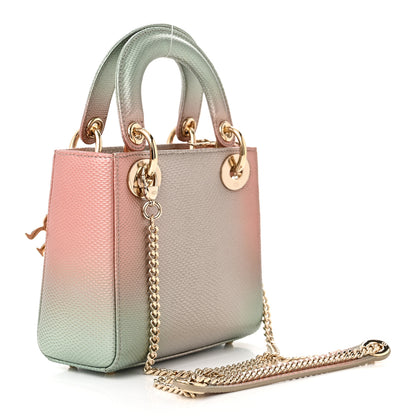 Christian Dior Karung Gradient Mini Lady Dior Pink Green 3 of 11