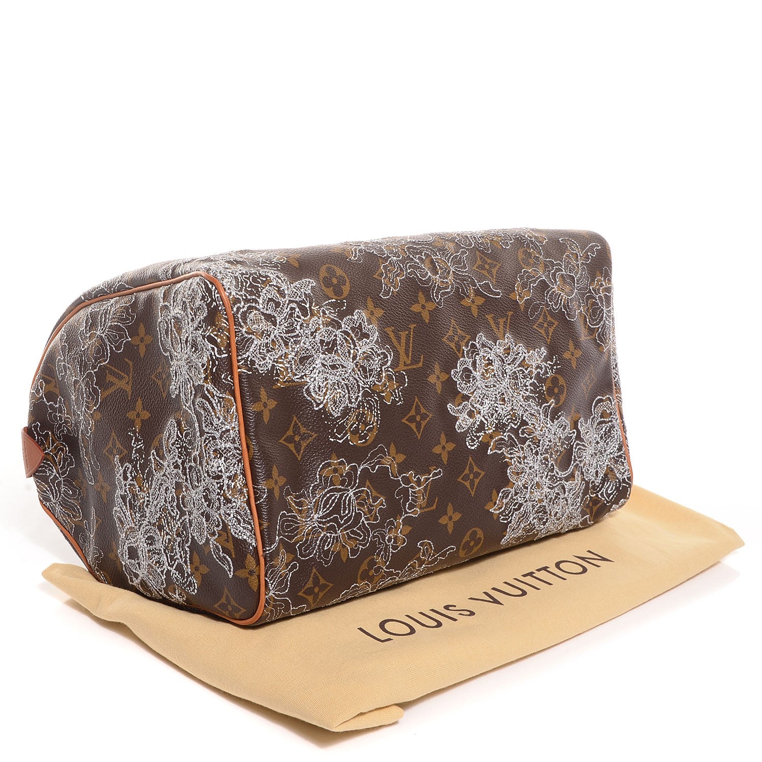 Louis Vuitton Monogram Dentelle Speedy 30 Silver 4 of 7