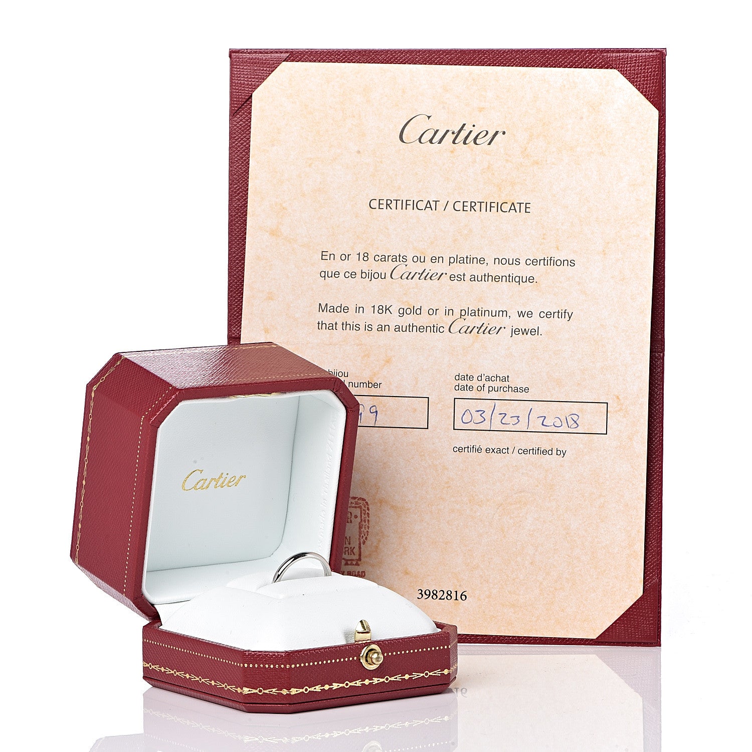 Cartier Platinum Diamond 2.6mm 1895 Wedding Band Ring 49 4.75 7 of 7