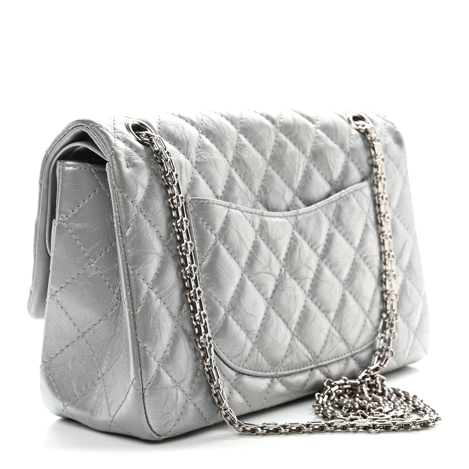 Chanel Metallic Aged Calfskin Quilted 2.55 Reissue 226 Flap Silver 5 of 34