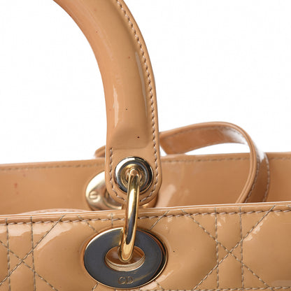 Christian Dior Patent Cannage Large Lady Dior Beige 20 of 21