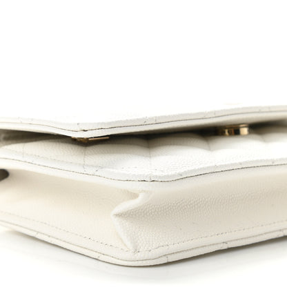 Chanel Caviar Quilted Wallet On Chain WOC White 10 of 12