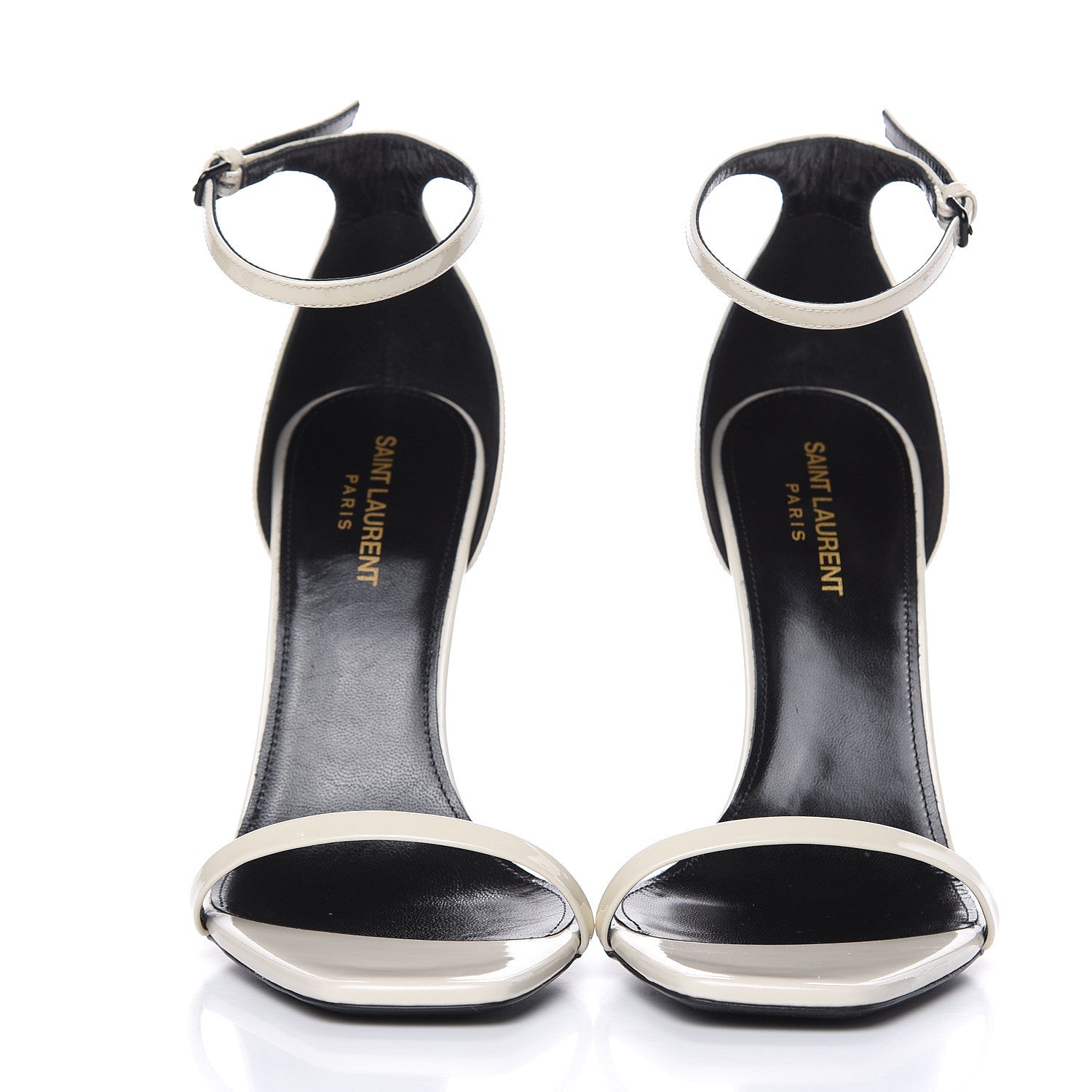 Saint Laurent Patent Calfskin Opyum Sandals 39.5 Neutro 2 of 9