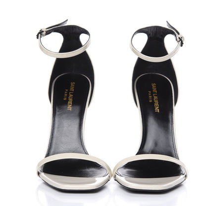 Saint Laurent Patent Calfskin Opyum Sandals 39.5 Neutro 2 of 9