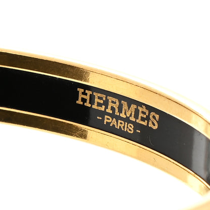 Hermes Enamel Printed Narrow Caleche Bracelet 70 Orange 4 of 6
