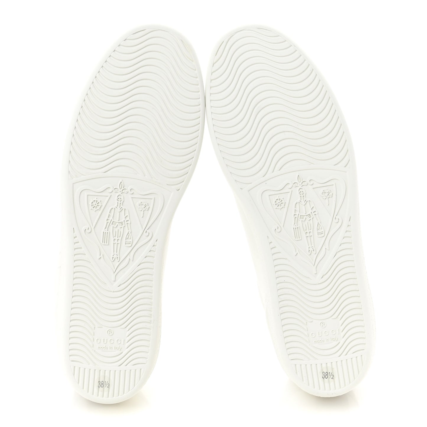 Calfskin Interlocking G Perforated Womens Ace Sneakers 38.5 White Grey Sky