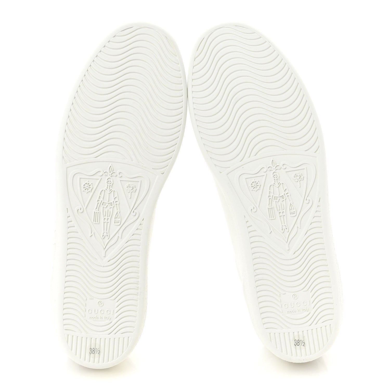 Gucci Calfskin Interlocking G Perforated Womens Ace Sneakers 38.5 White Grey Sky 6 of 10