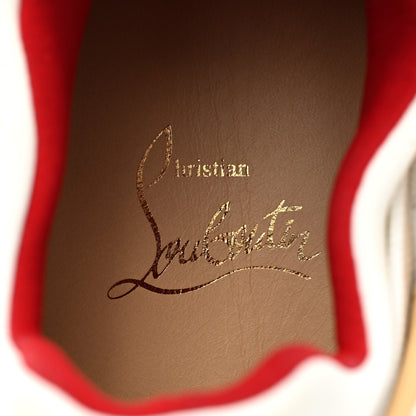 Christian Louboutin Metallic Calfskin Womens Aurelien Flat Sneakers 38 Gold White 8 of 14