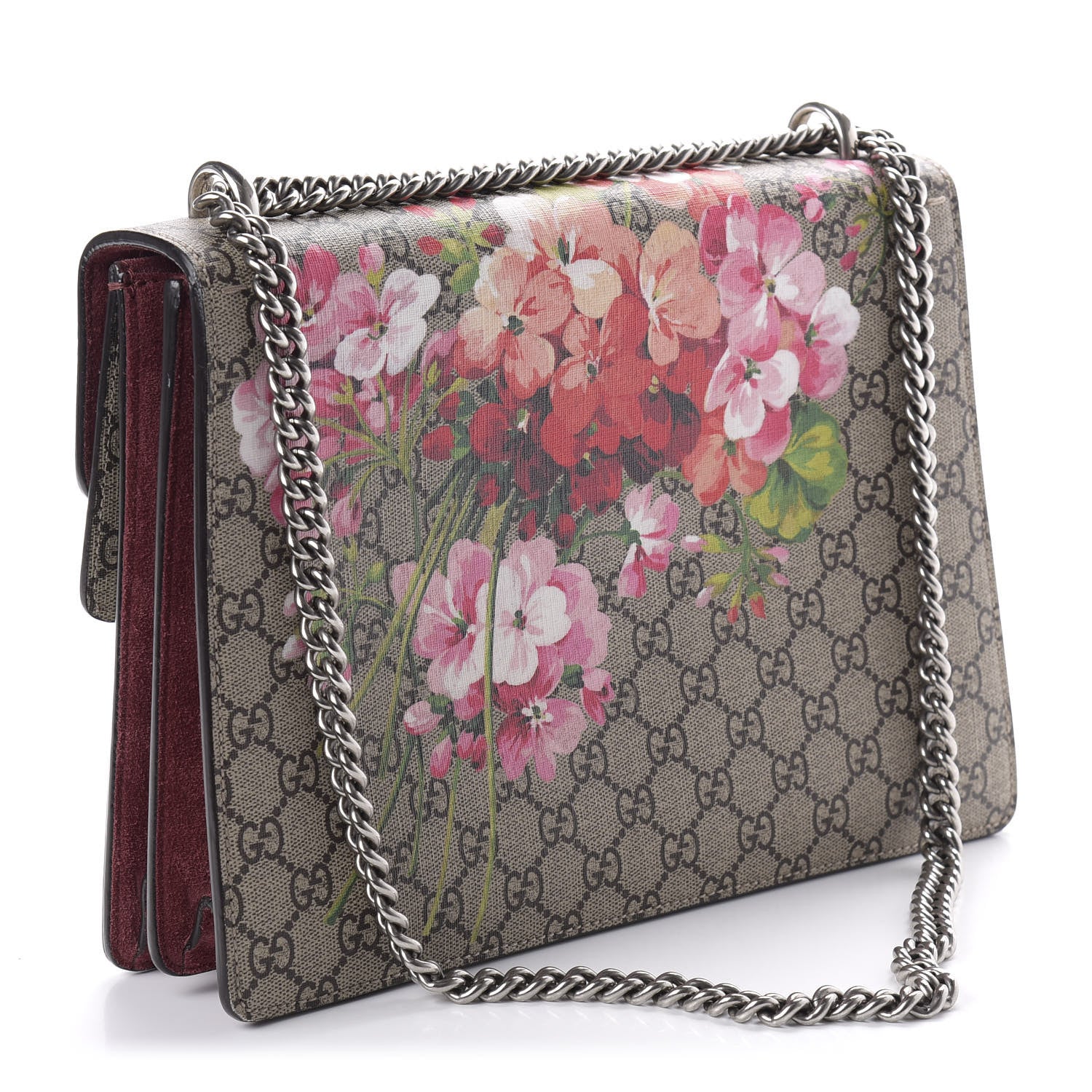 Gucci GG Supreme Monogram Blooms Medium Dionysus Shoulder Bag Beige Multicolor Dry Rose 3 of 10