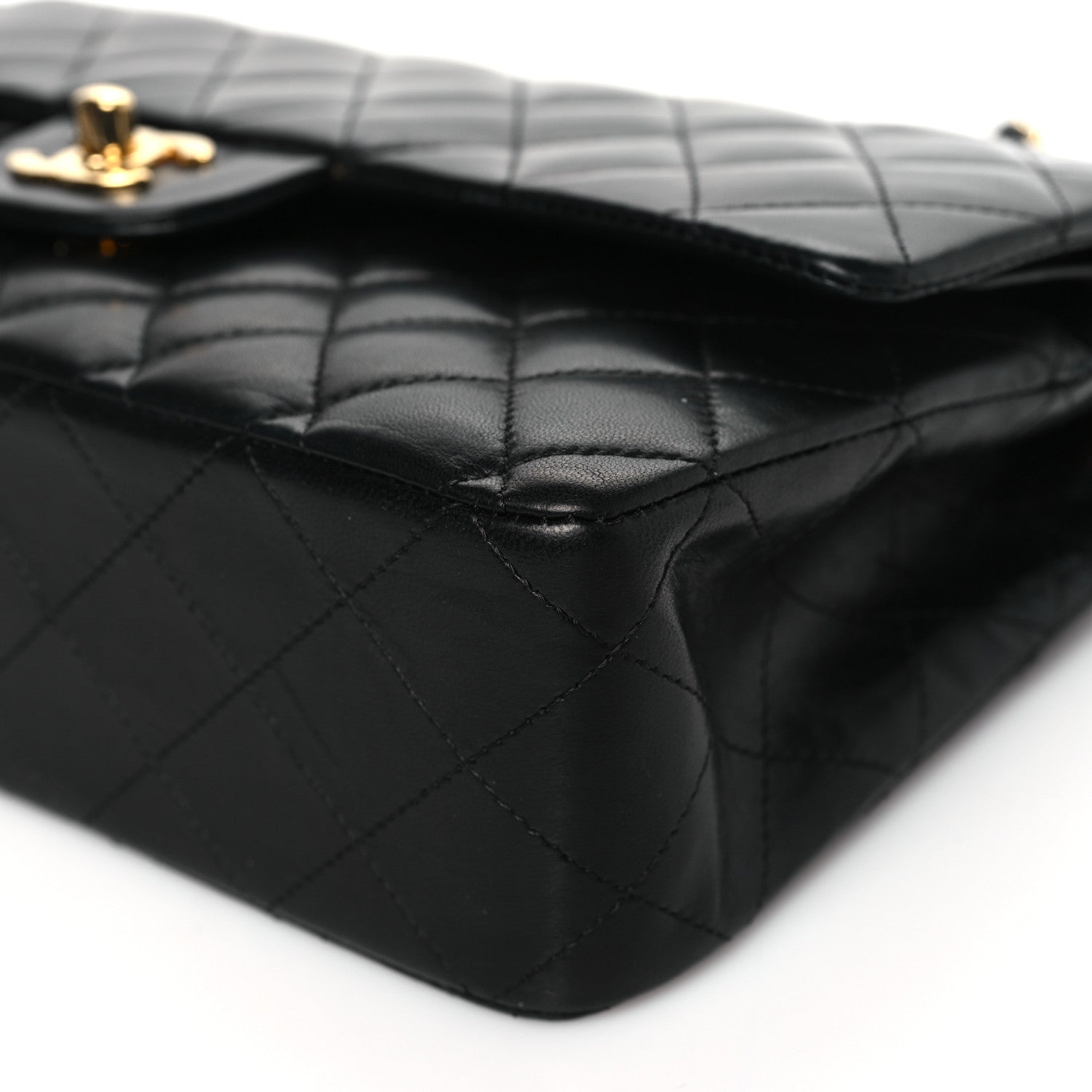 Chanel Lambskin Quilted Medium Double Flap Black 10 of 12