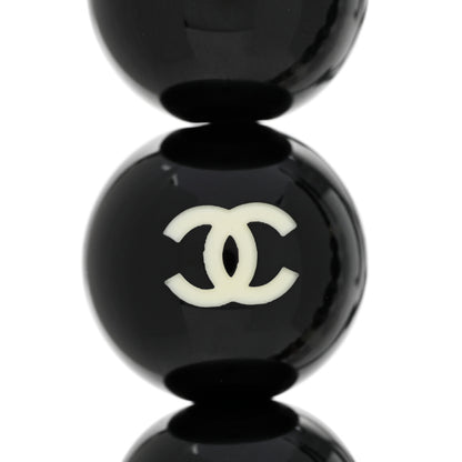 Chanel Engraved Wood Beaded CC Rope Necklace Black Multicolor 4 of 4