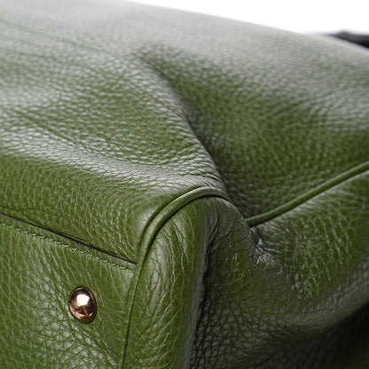 Gucci Pebbled Calfskin Large Bamboo Shopper Tote Green 12 of 15