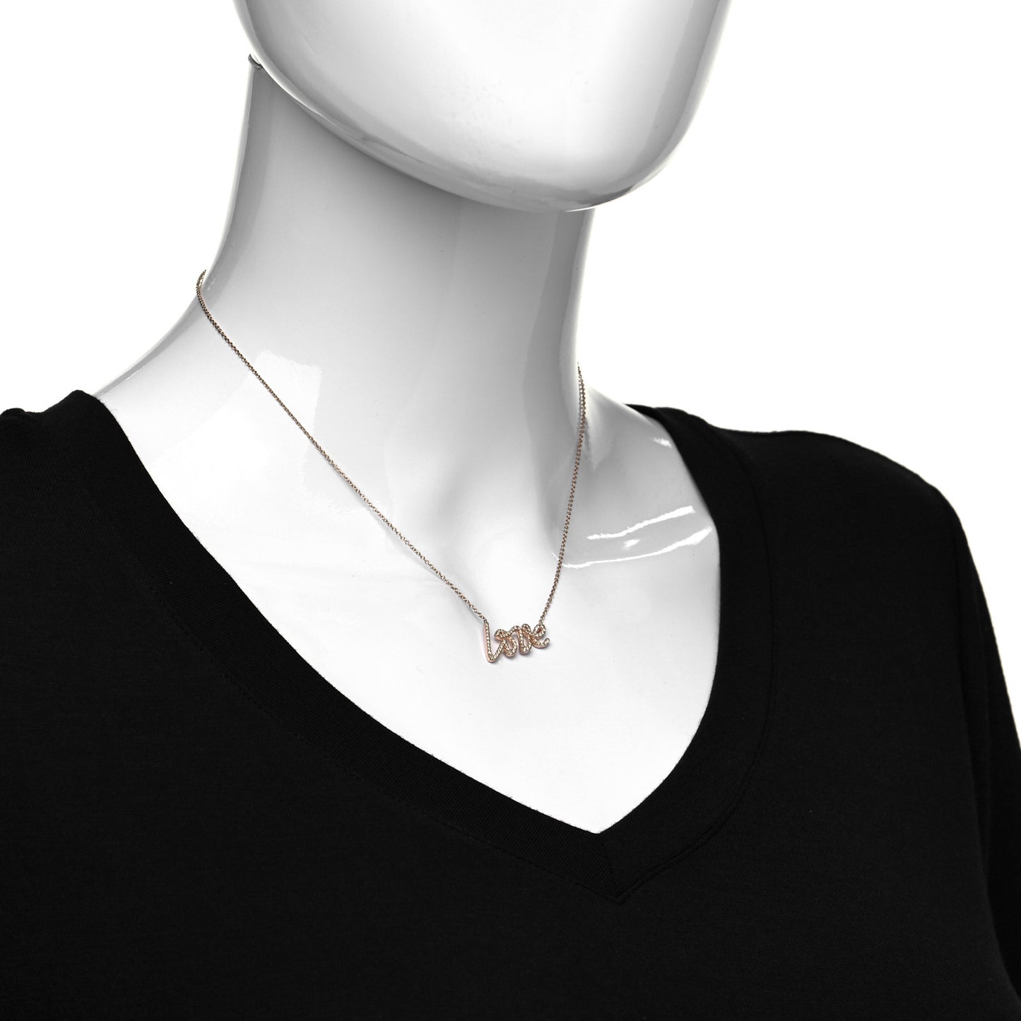 18K Rose Gold Diamond Small Paloma's Graffiti Love Pendant Necklace