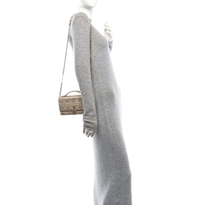 Christian Dior Calfskin Technical Fabric Beaded Embroidered Cannage Mini My Dior Top Handle Clutch Caramel Beige 2 of 9