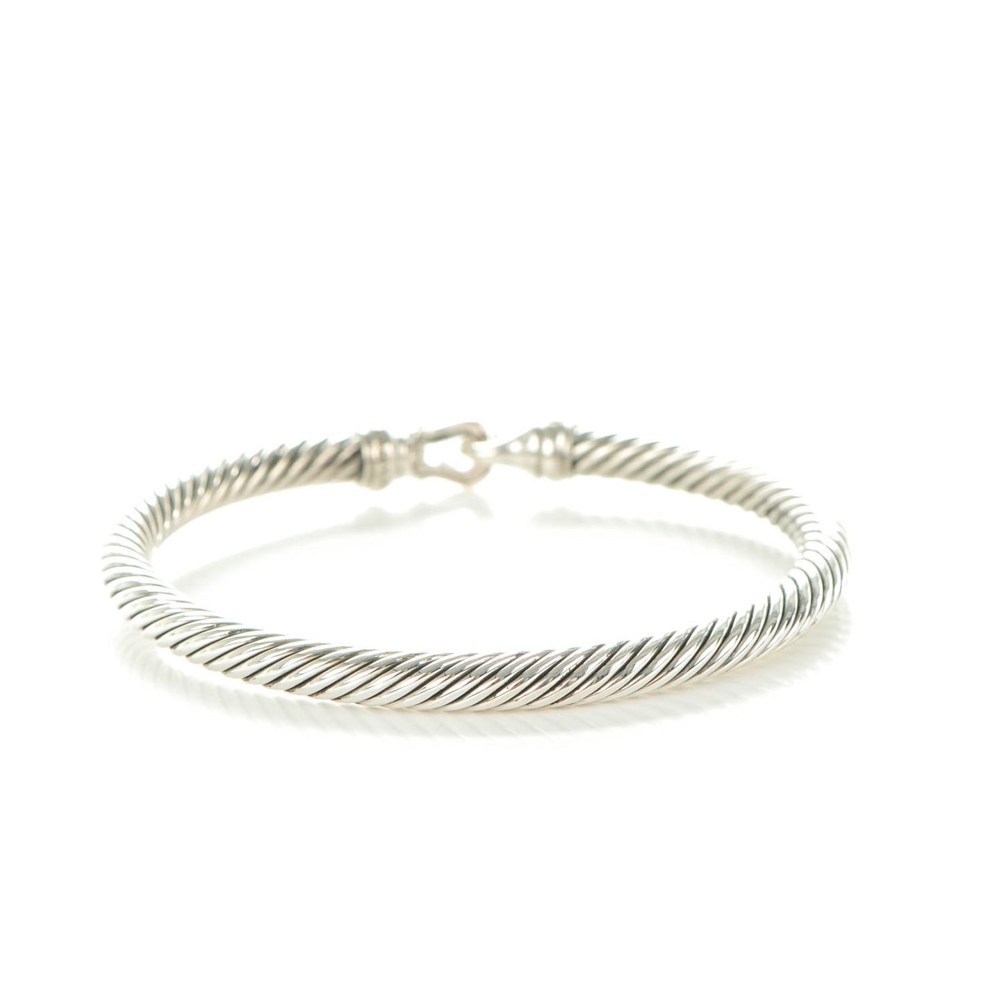Sterling Silver Diamond 5mm Cable Buckle Bracelet