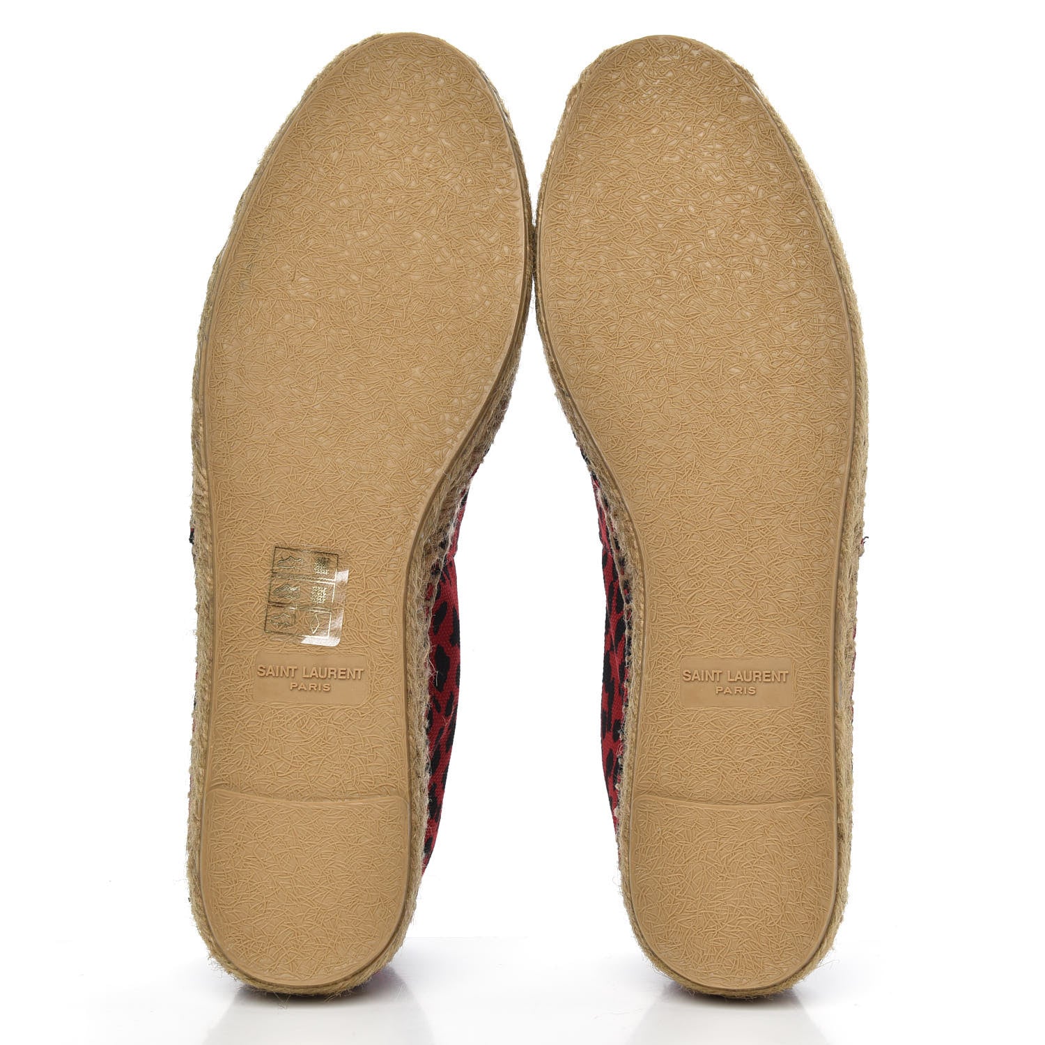 Saint Laurent Canvas Leopard Print Espadrilles 37 Red Black 5 of 9