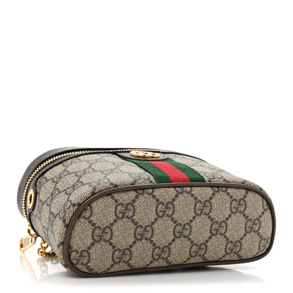 Gucci GG Supreme Monogram Textured Dollar Calfskin Web Ophidia Belt Bag 85 34 Beige Ebony New Acero 4 of 11