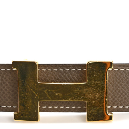 Hermes Swift Epsom 24mm Mini Constance H Belt 100 40 Black Etoupe 6 of 7