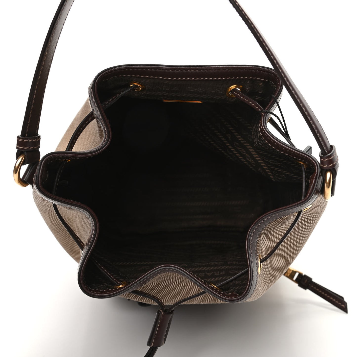 Jacquard Logo Mini Bucket Crossbody Bag Corda Bruciato