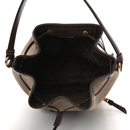 Prada Jacquard Logo Mini Bucket Crossbody Bag Corda Bruciato 5 of 10