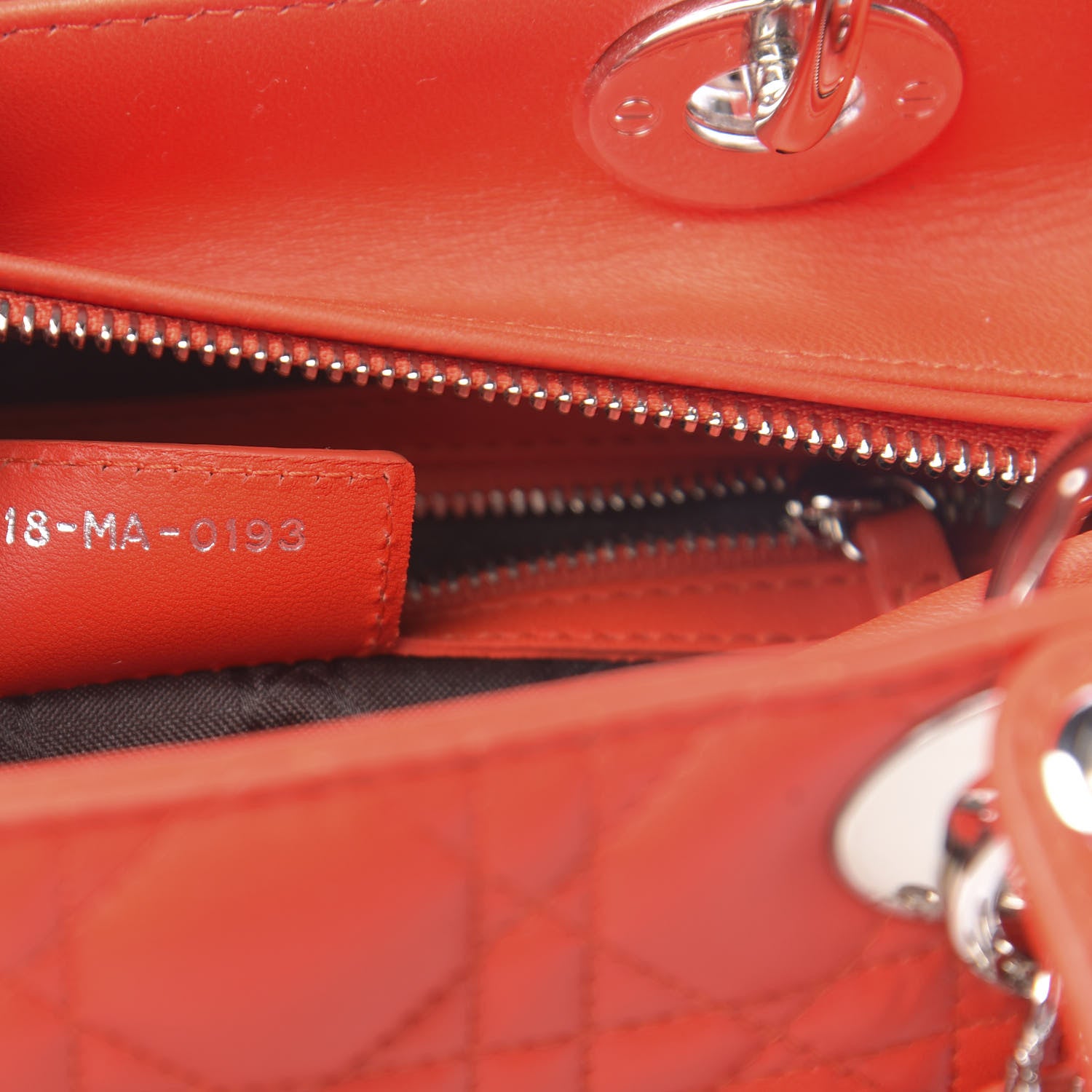 Christian Dior Lambskin Cannage Medium Lady Dior Red 8 of 11