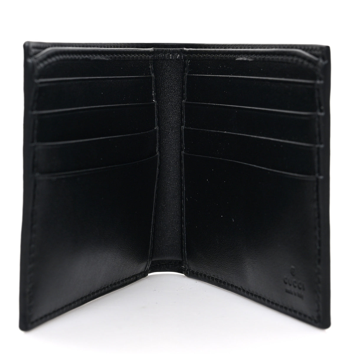 Gucci Calfskin Blade Embroidered Card Case Black 4 of 6