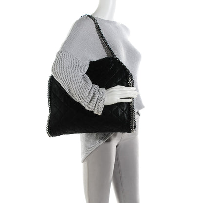 Stella McCartney Shaggy Deer Quilted Small Falabella Tote Black 2 of 9