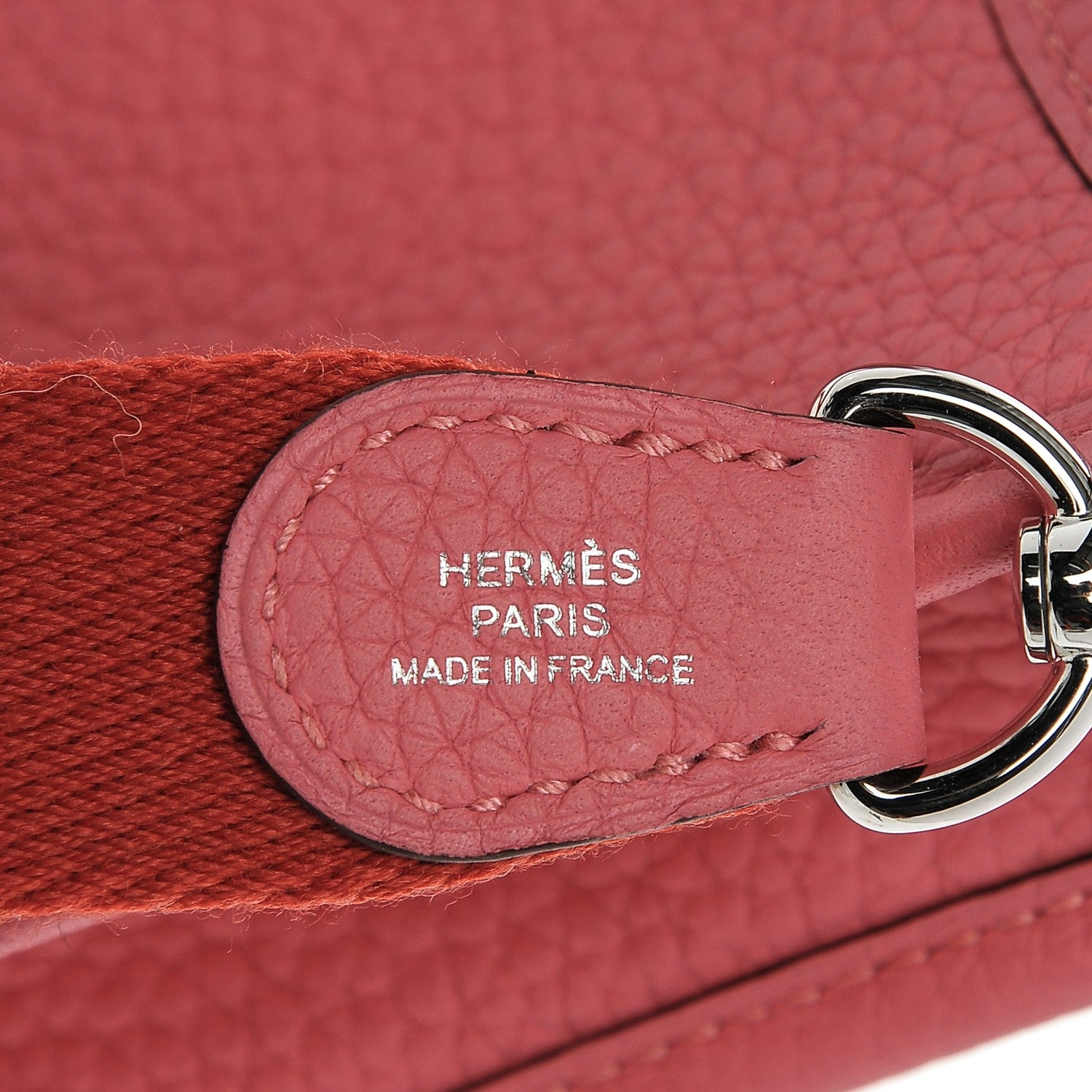 Hermes Taurillon Clemence Amazone Evelyne TPM Rose Azalee Rouge Pivoine 7 of 8