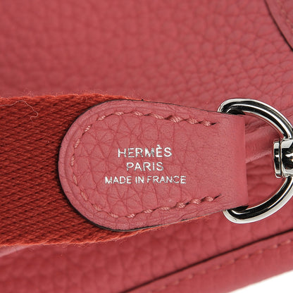 Hermes Taurillon Clemence Amazone Evelyne TPM Rose Azalee Rouge Pivoine 7 of 8
