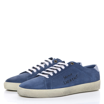 Saint Laurent Suede Mens Court Classic Sneakers 41 Denim 3 of 9