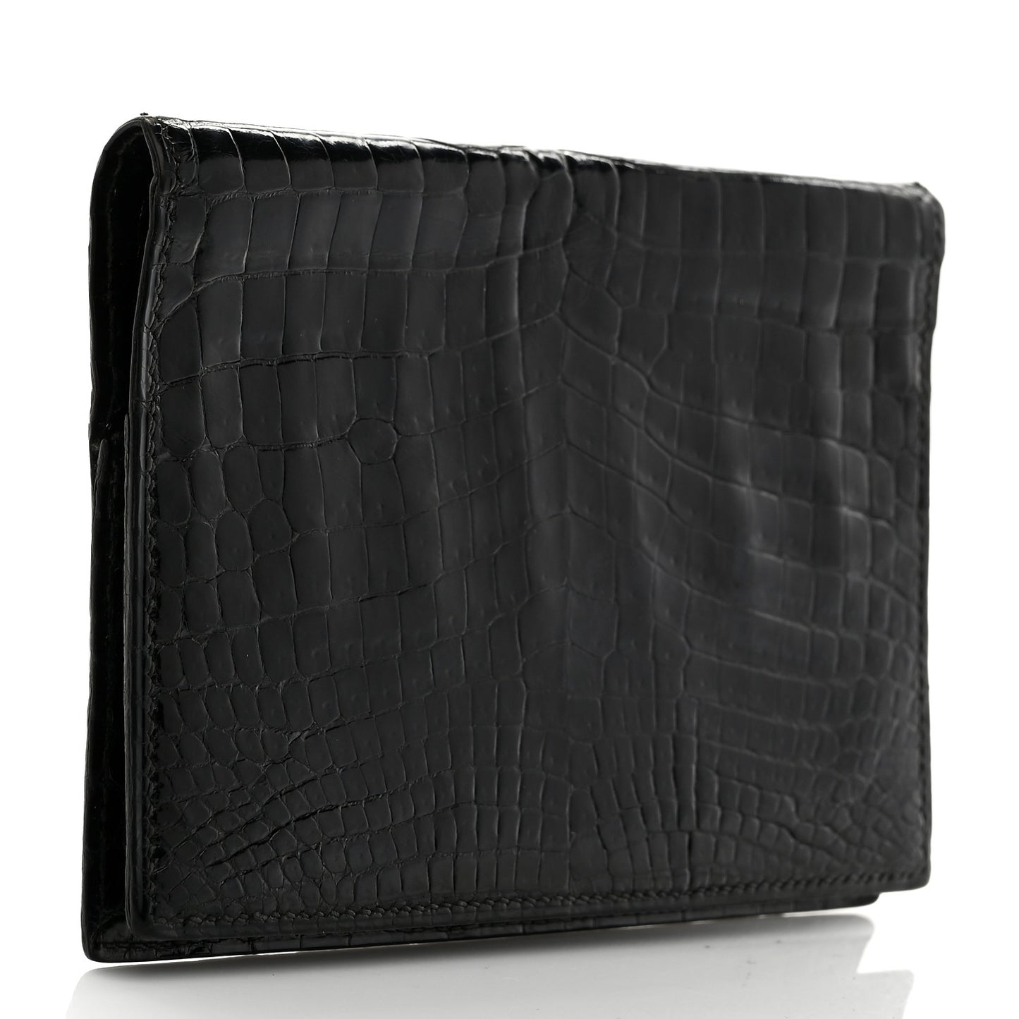 Shiny Crocodile Passport Holder Black