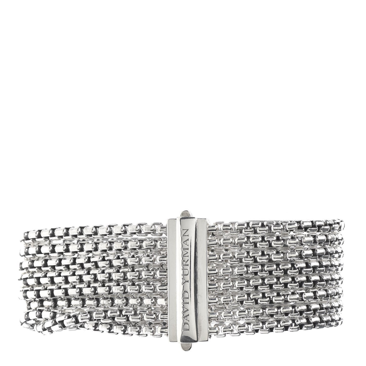 Sterling Silver Eight-Row Box Chain Bracelet