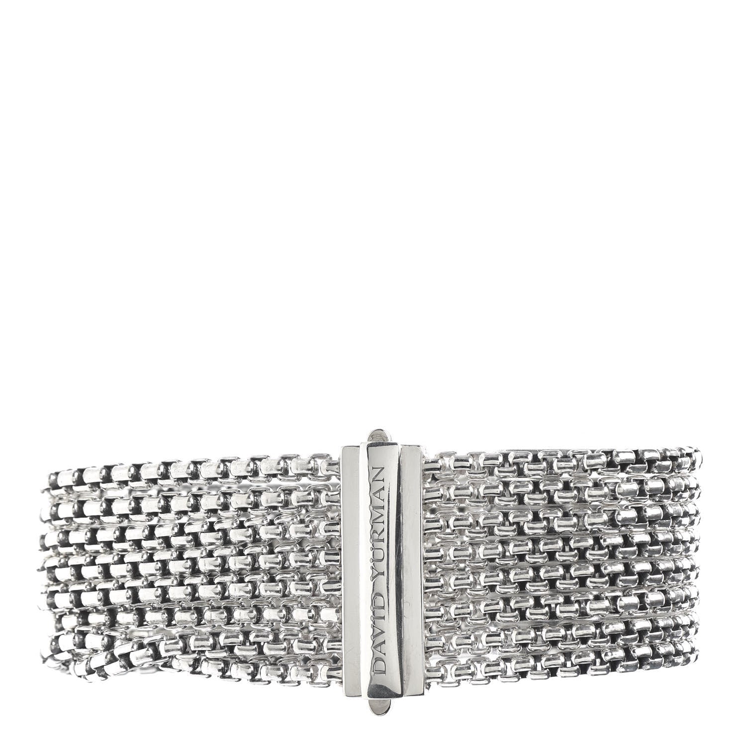 David Yurman Sterling Silver Eight-Row Box Chain Bracelet 3 of 4