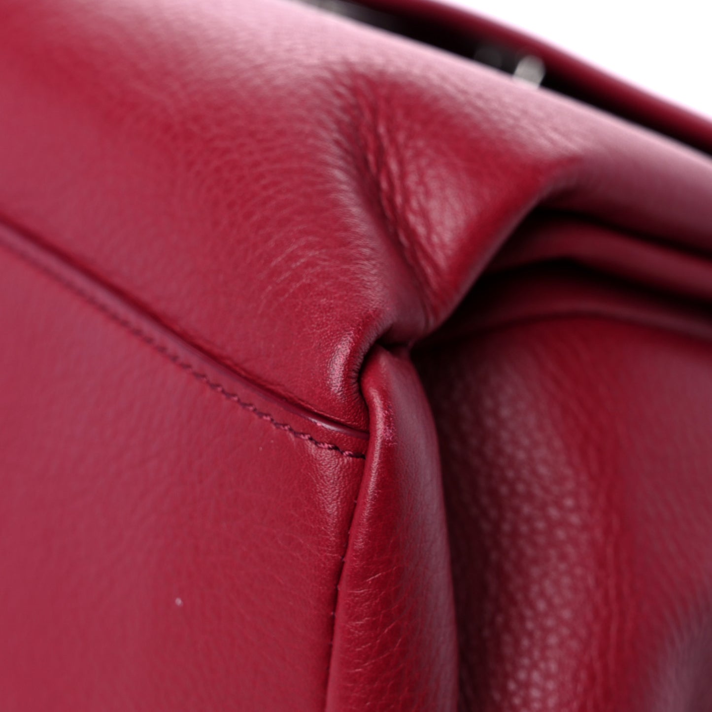 Waxy Grained Calfskin Medium Pandora Pure Flap Bag Red