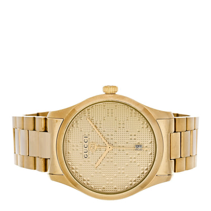 Gucci Stainless Steel 38mm G-Timeless Diamante Quartz Watch Gold 2 of 5