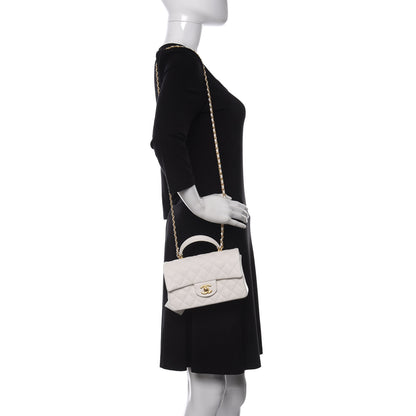 Chanel Caviar Quilted Mini Top Handle Rectangular Flap White 2 of 10