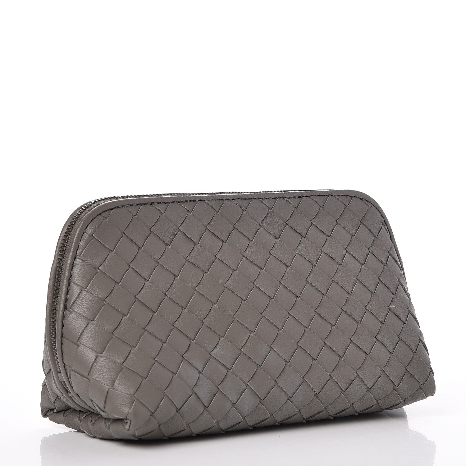 Bottega Veneta Nappa Intrecciato Cosmetic Pouch Light Gray 3 of 7