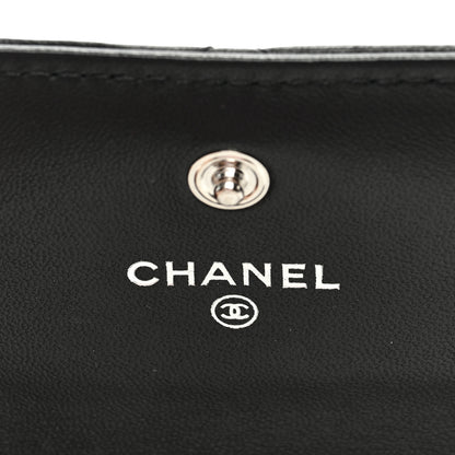 Chanel Lambskin Quilted Large Gusset Flap Wallet Black 6 of 8