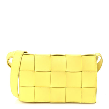 Bottega Veneta Lambskin Maxi Intrecciato Small Cassette Crossbody Bag Lemonade 1 of 11